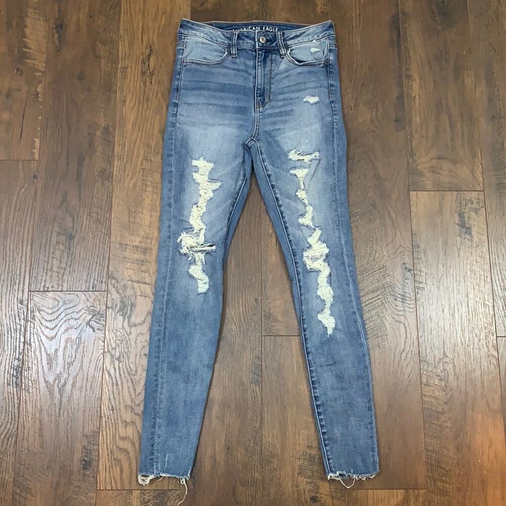 American Eagle Next Level Stretch Super Hi-Rise Distressed Jegging Jeans
